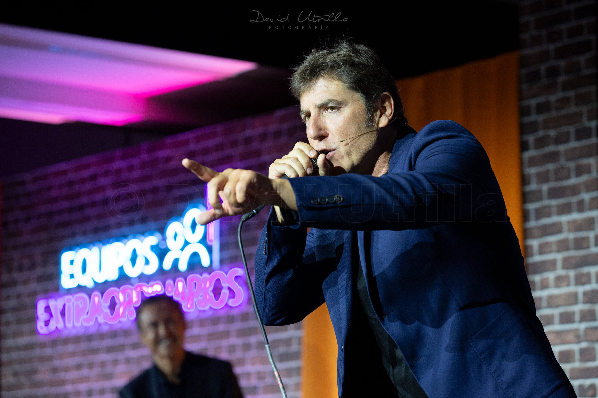 El humorista Manuel Fuentes en un evento corporativo